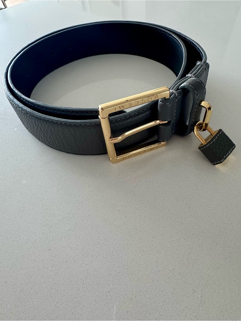 Men's Buscemi Padlock-Buckle Belt